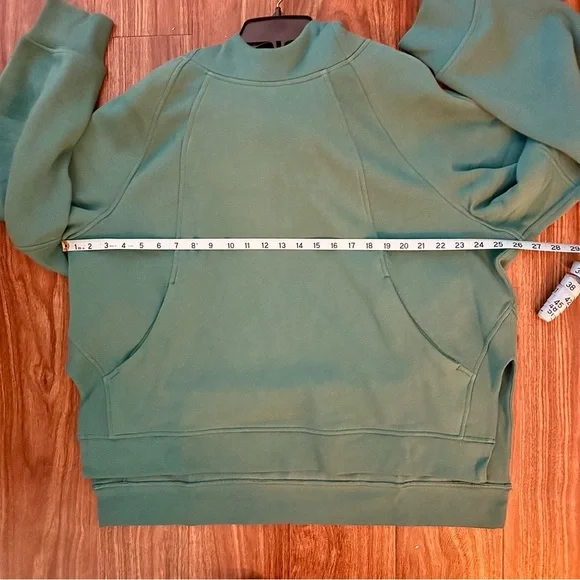 Lululemon Athletica Scuba Oversized Side Slit  Green Teal Hoodie Sz XXL - Picture 4 of 6
